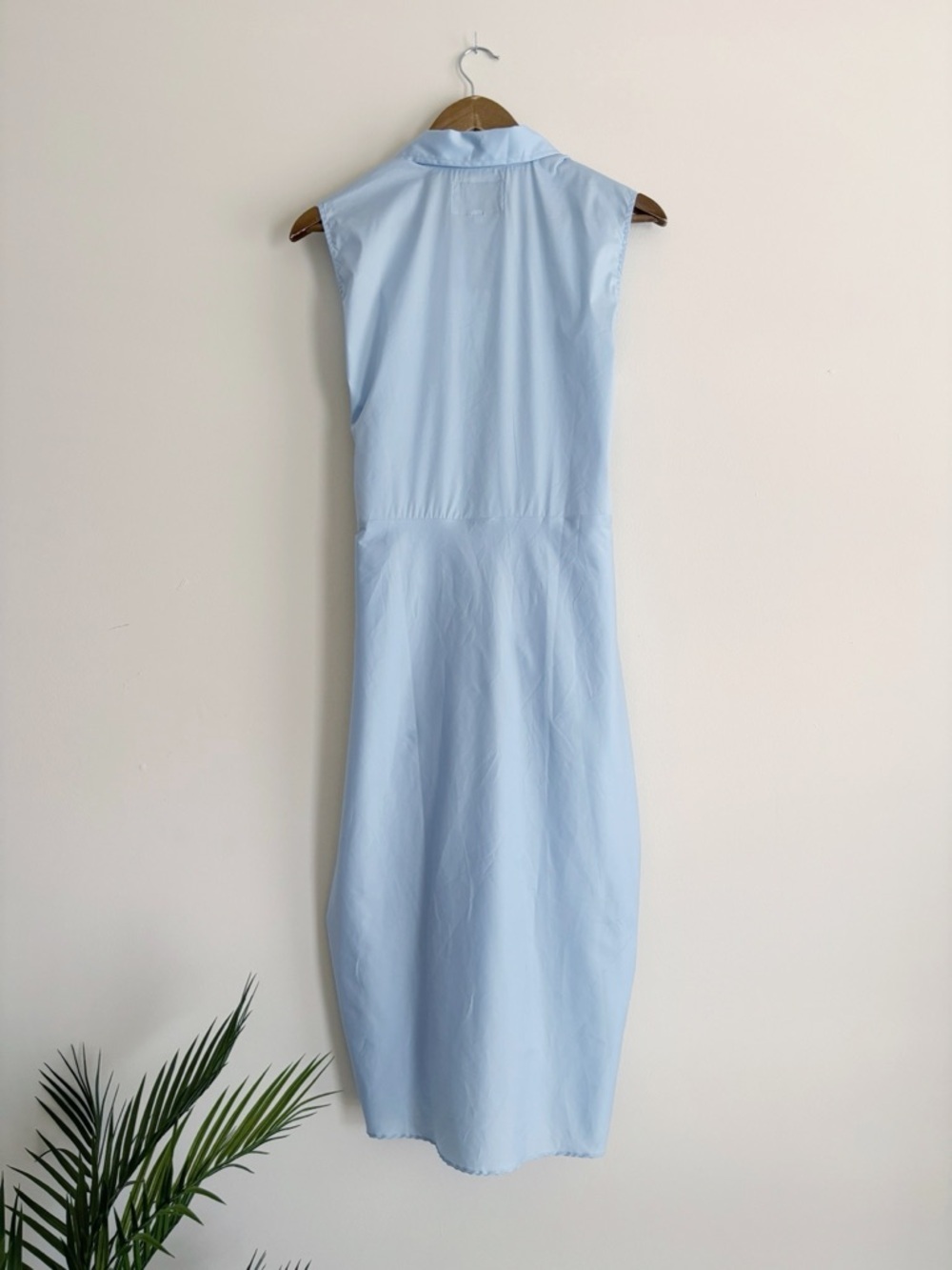 The Shirt by Rochelle Behrens Blue Sleeveless Wrap Front Dress Medium NEW NWT - Picture 5 of 8